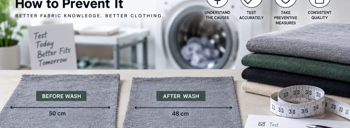 Fabric shrinkage testing and prevention before and after washing