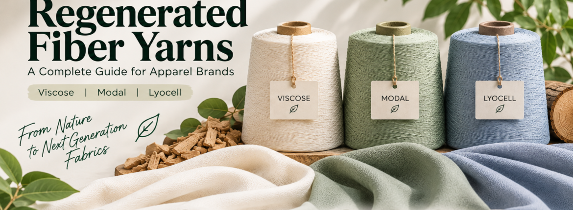 Regenerated viscose fiber yarn for clothing and textile manufacturing